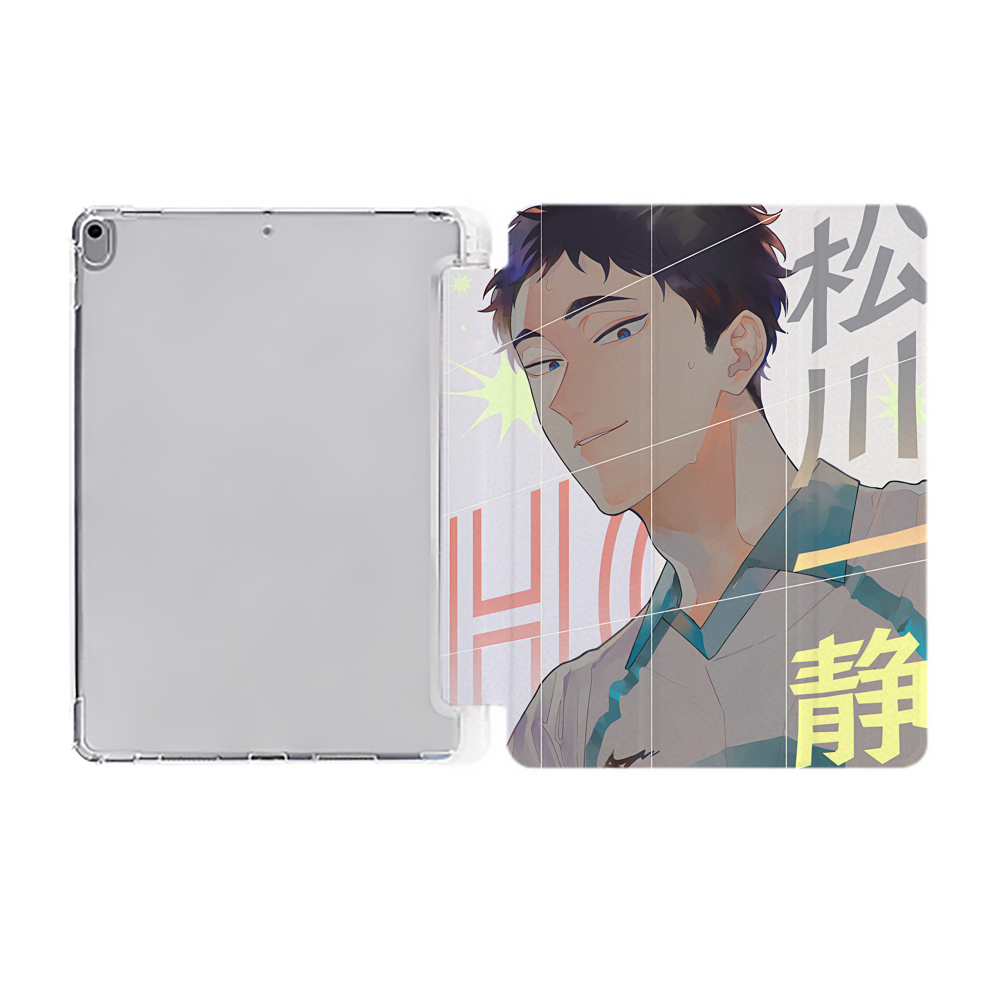 （画像用） ハイキュー!! Haikyu!! IPad ケース ペン収納付き 三つ折りスタンド PUレザー×シリコン 対応機種9.5/10.5/10.9インチ